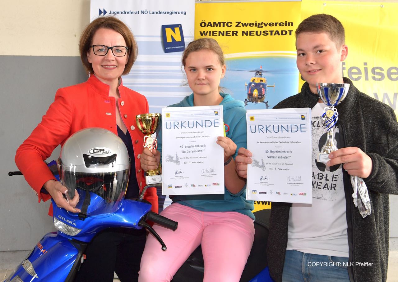 Katharina Prier aus der PTS Laa ist Mopedlandessiegerin 2018